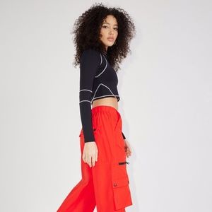 Nylon Parachute Pant, Red, Small, BRAND NEW with TAGS